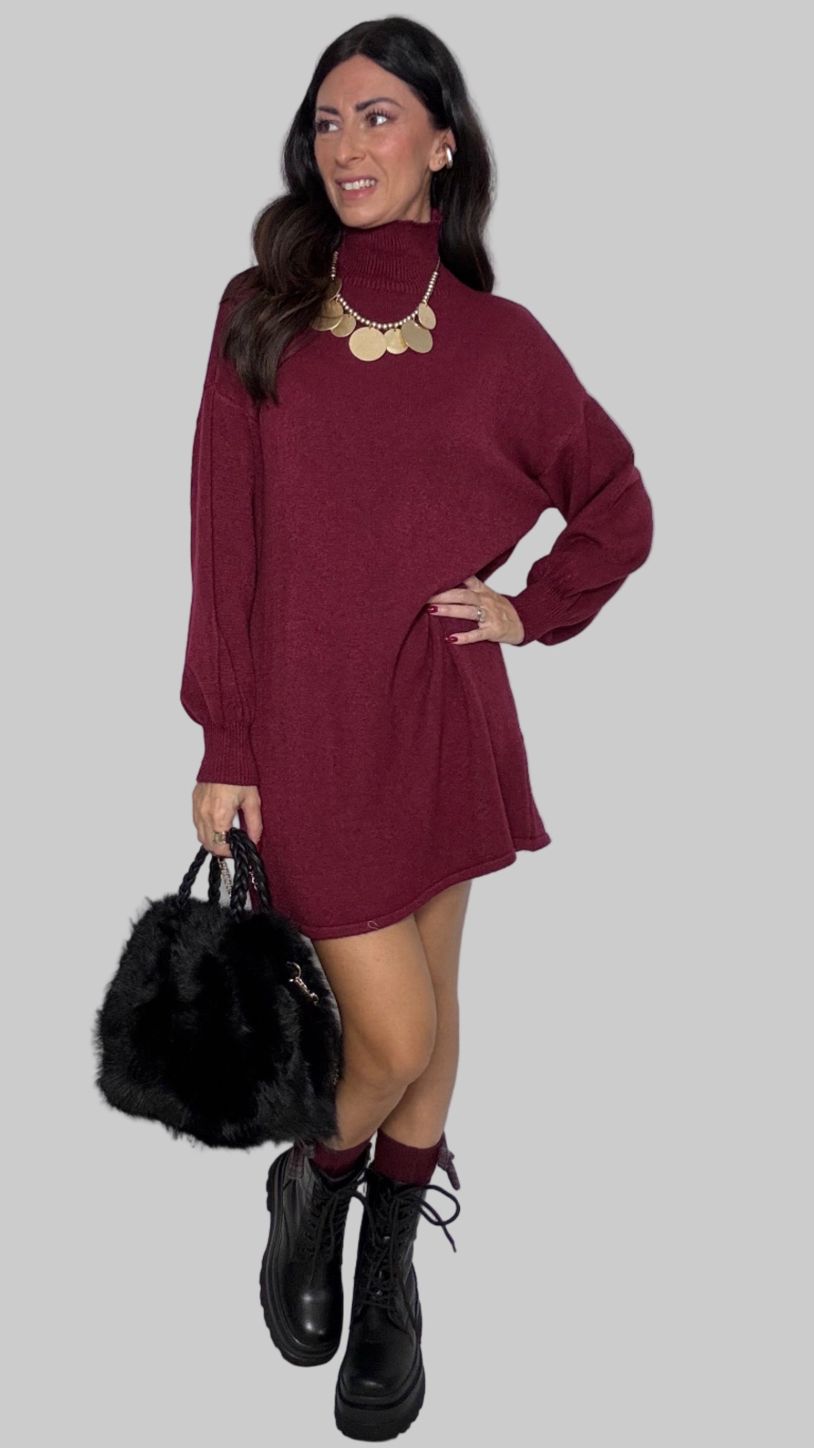Abito in maglia Veronica vino