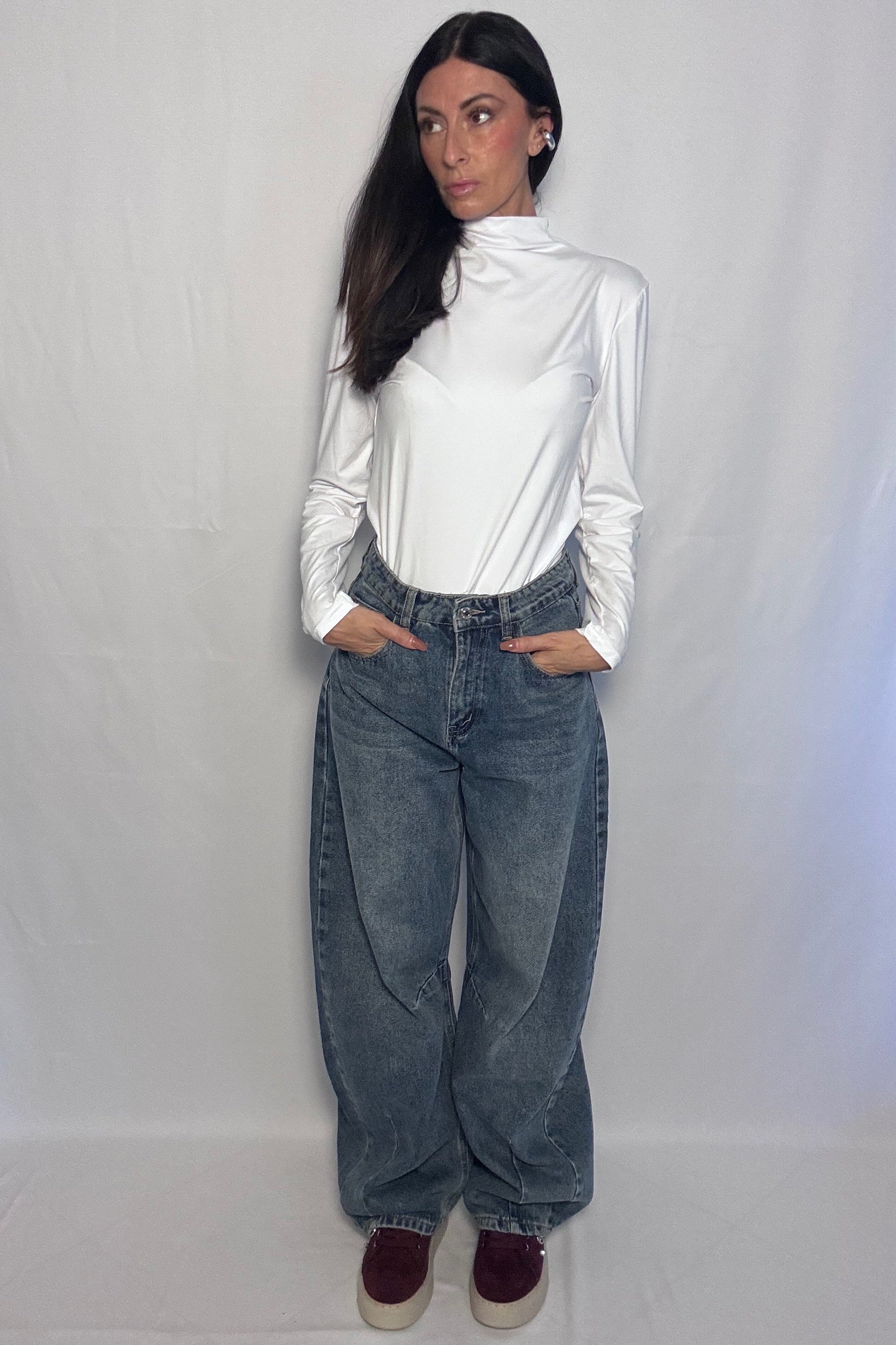Maglia collo alto bianca