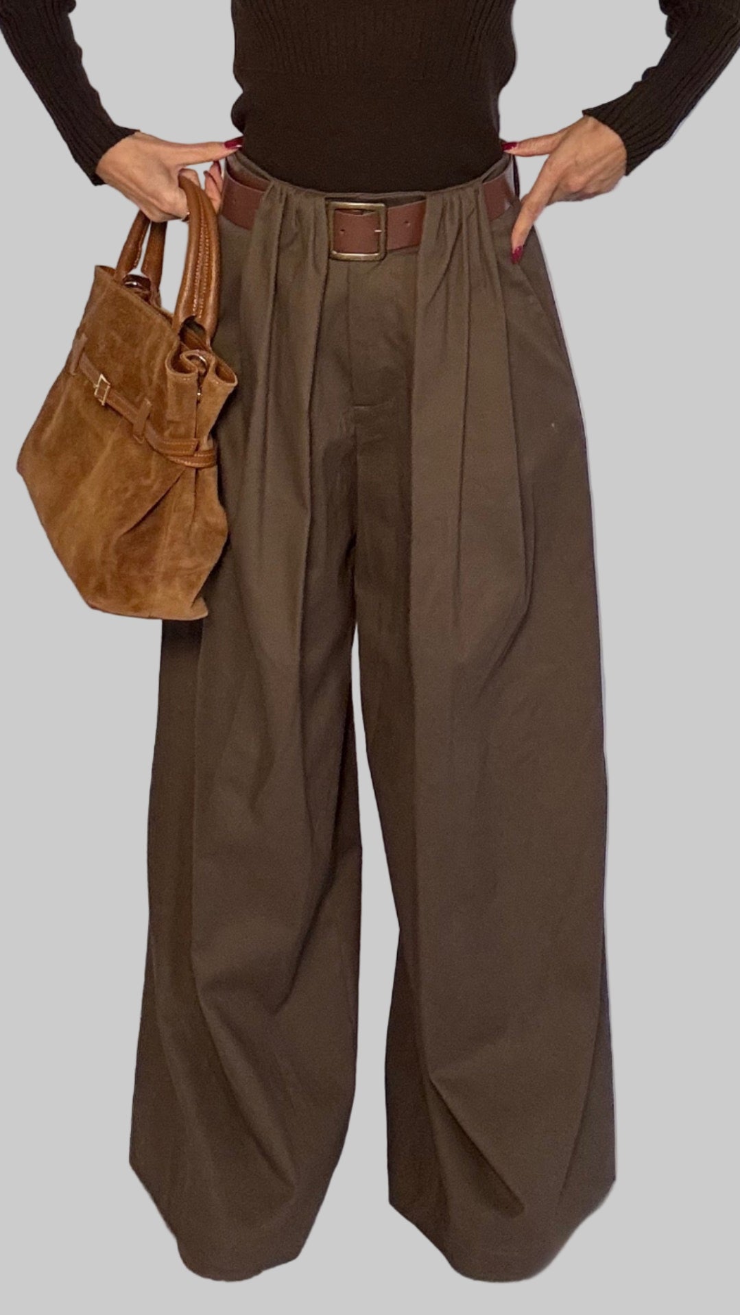 Pantalone West con cintura cioccolato