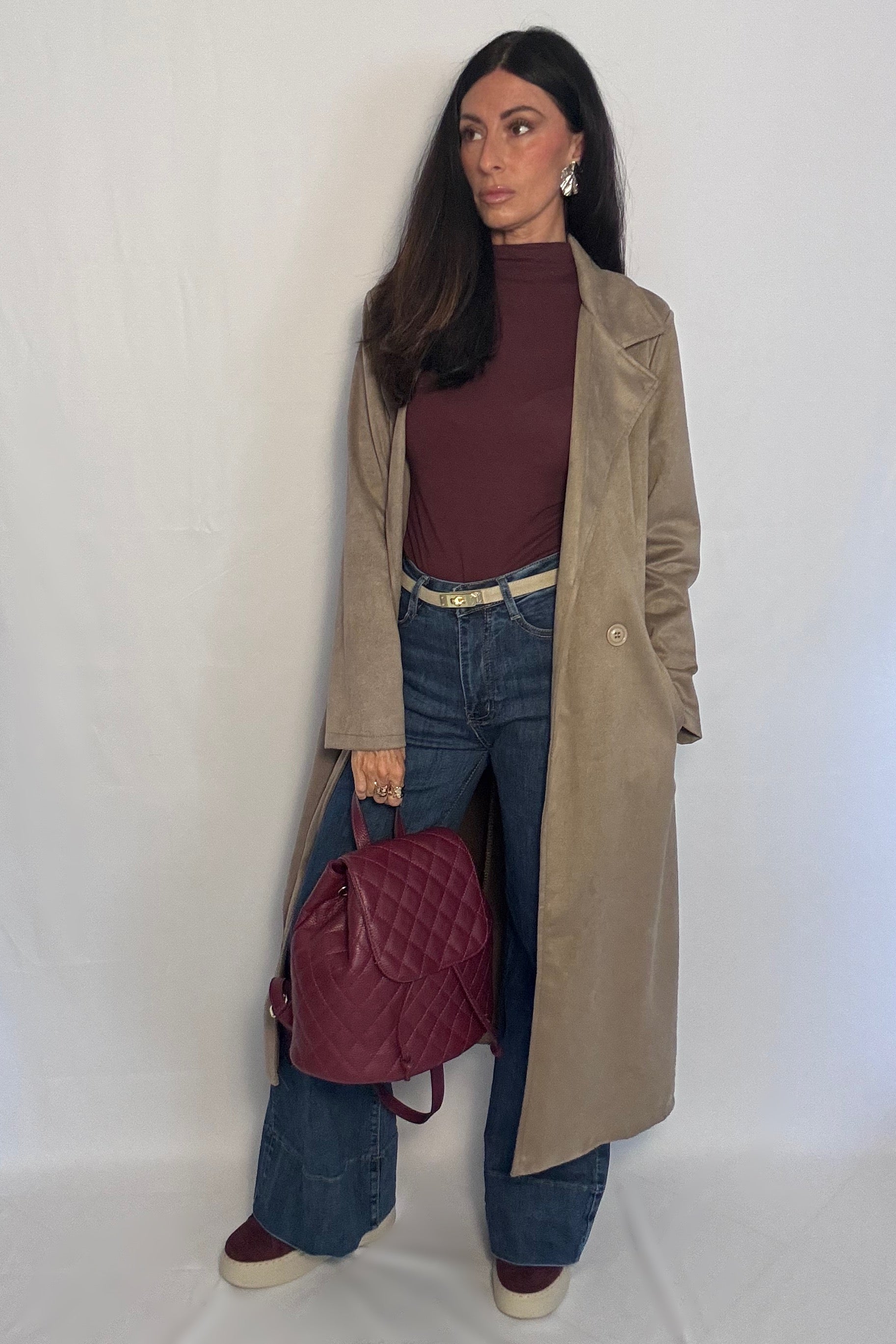Zaino Dory in vera pelle Made in Italy vino