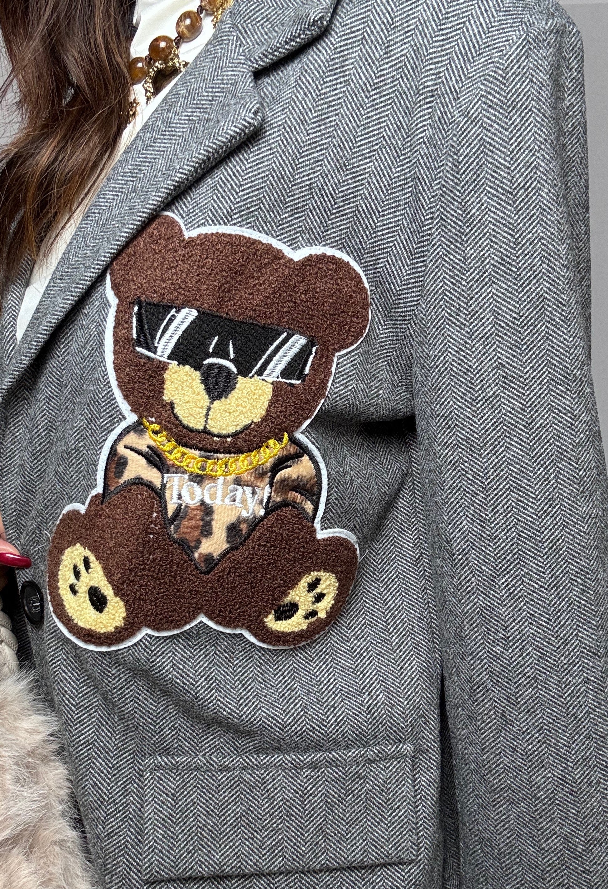 Blazer Teddy spigato fumo