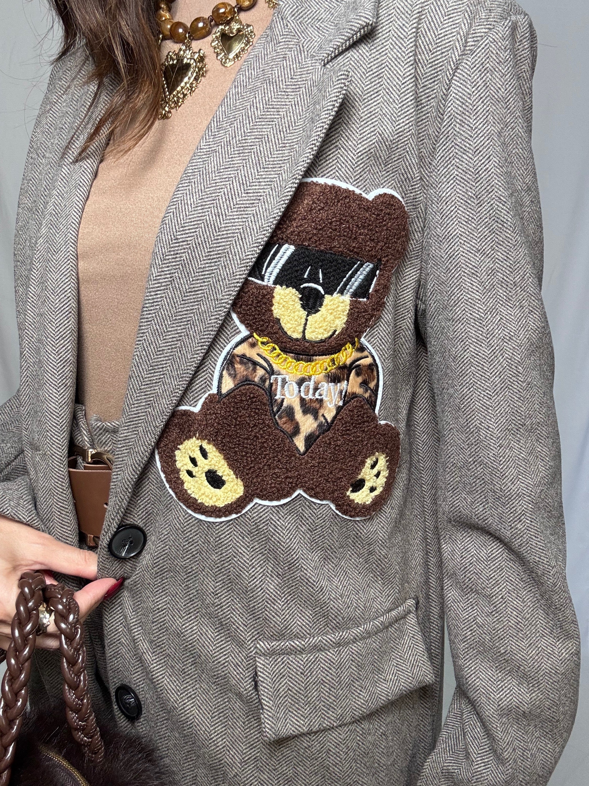 Blazer Teddy spigato fango