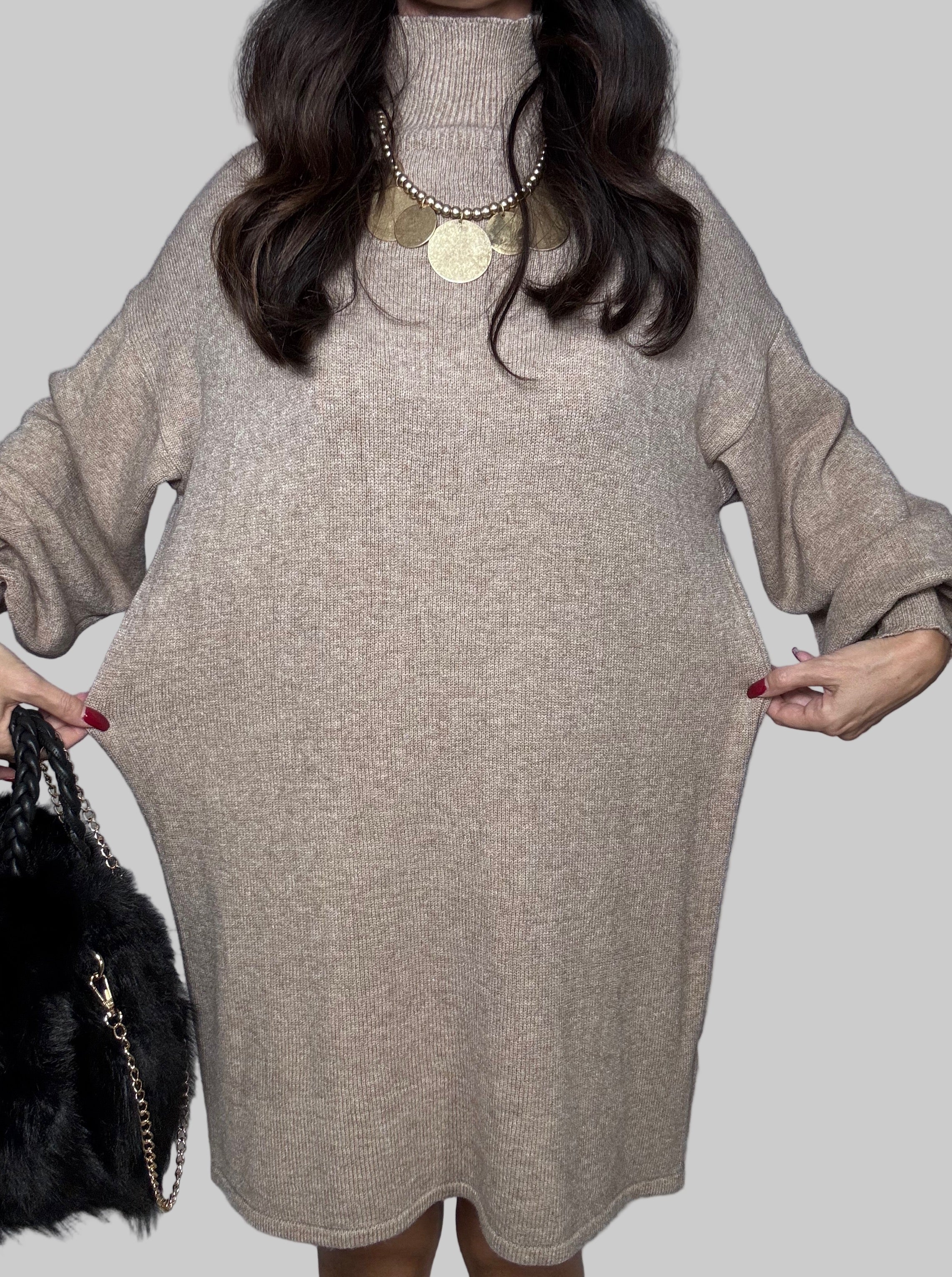 Abito in maglia Veronica fango
