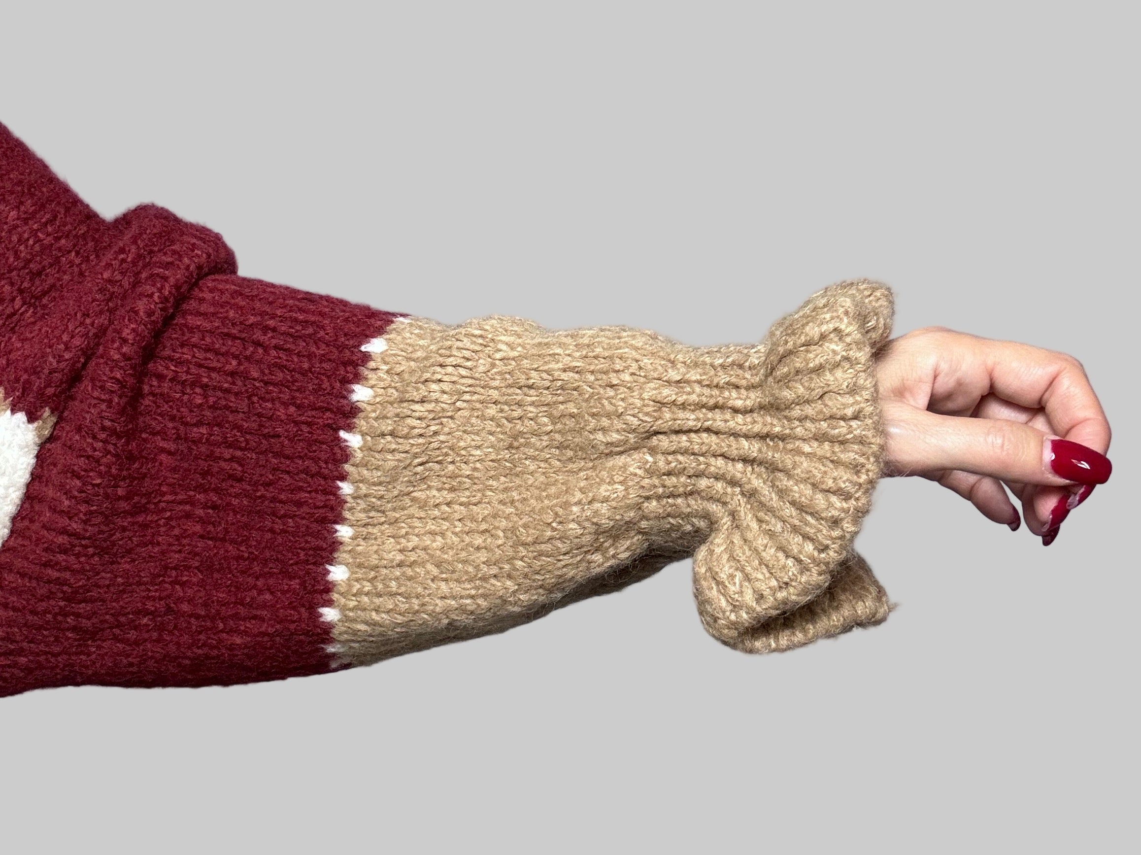 Cardigan Patchwork vino