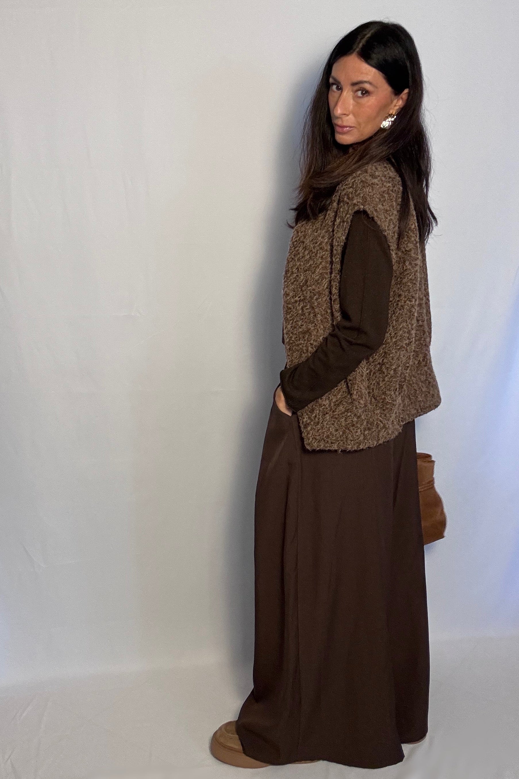 Pantalone Charlotte con cintura cioccolato