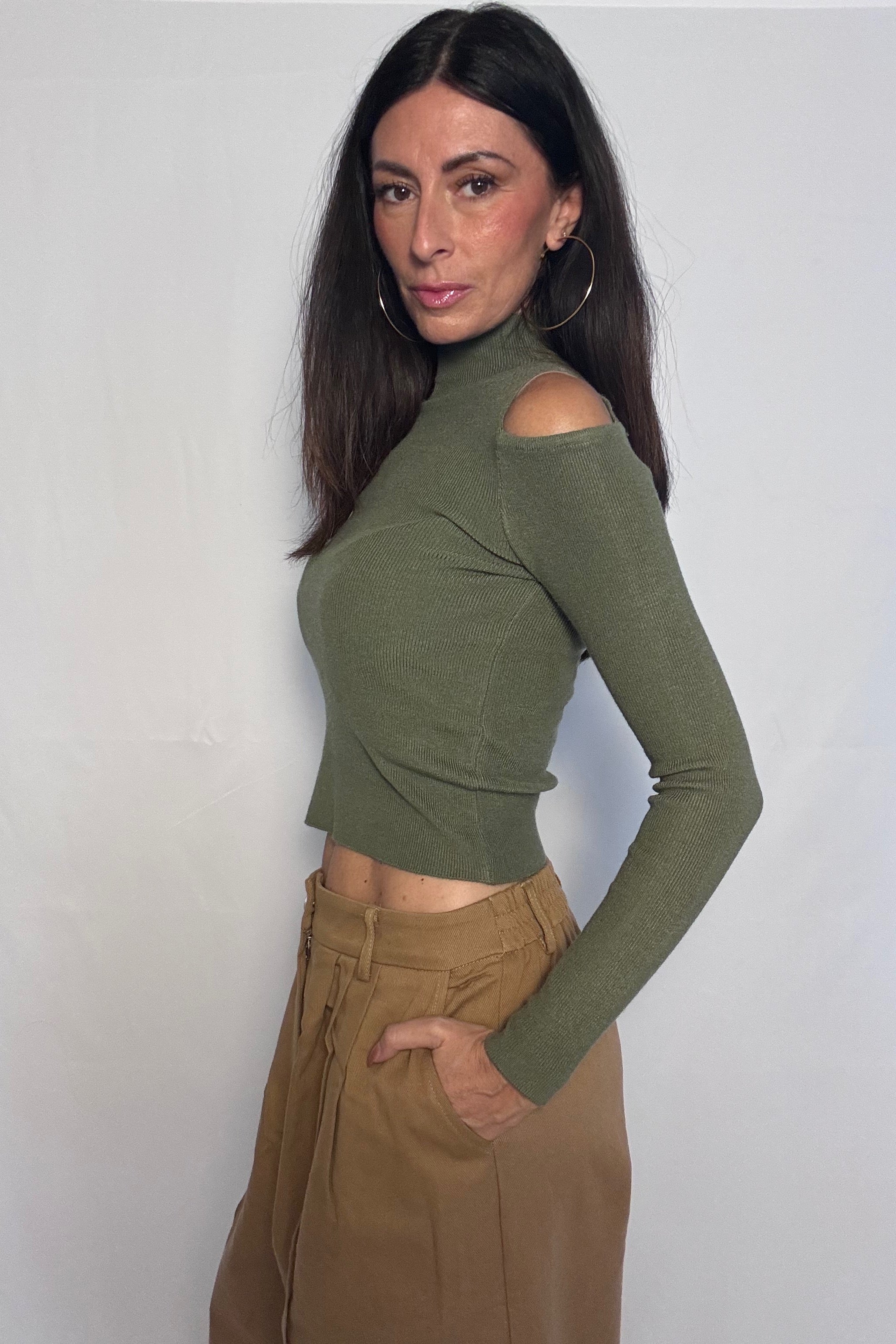 Maglia oblò oliva