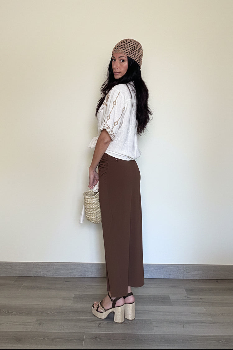 Camicia 30%lino 70% cotone Maya sabbia