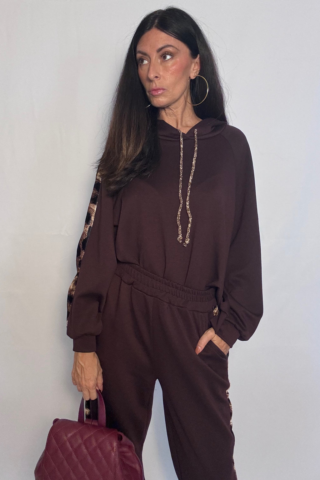 Pantalone tuta sportiva Jane (limited edition) vino