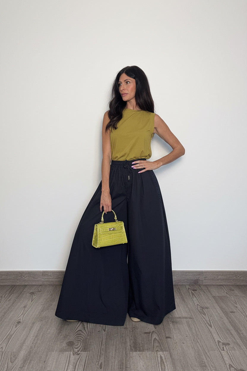 Pantalone 100% cotone Sangallo blu