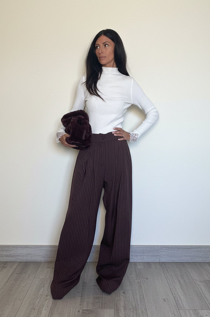 Pantalone Office vino gessato