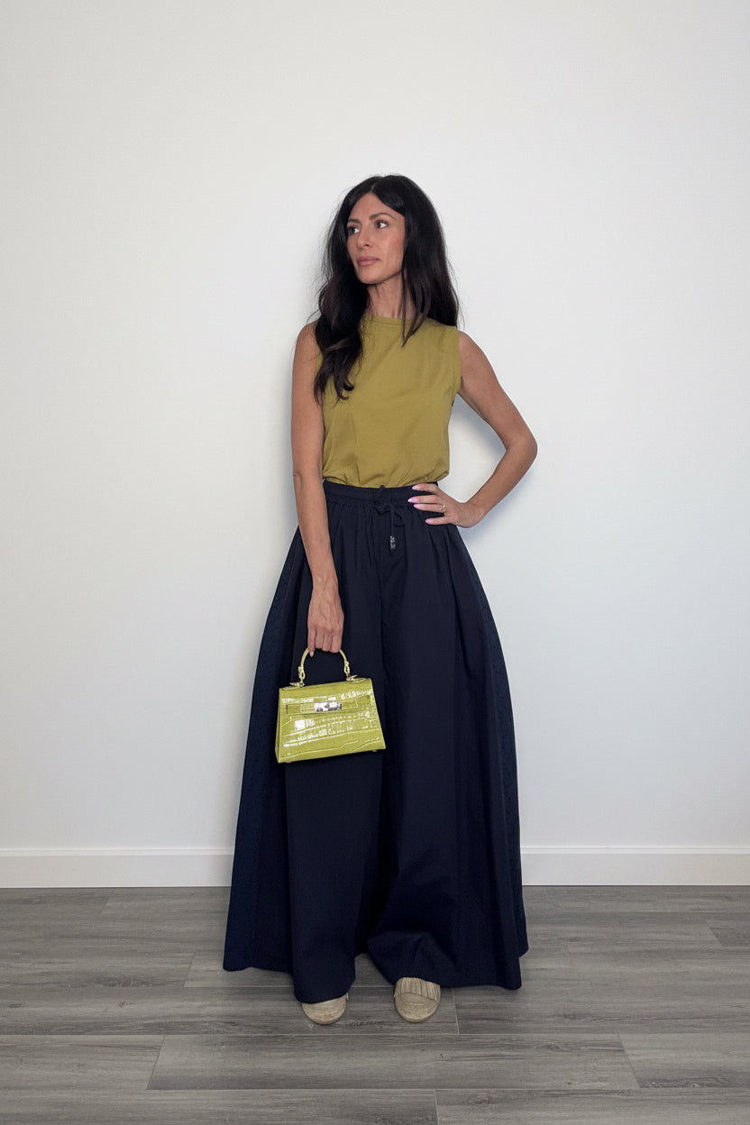 Pantalone 100% cotone Sangallo blu