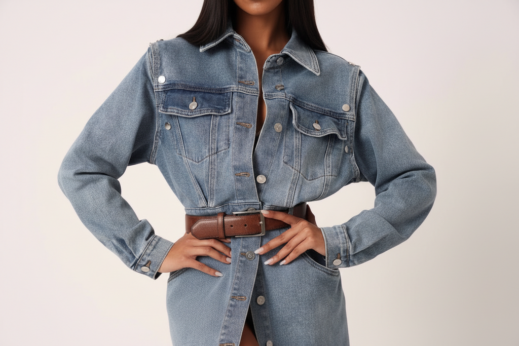 Abito Denim maniche rimovibili