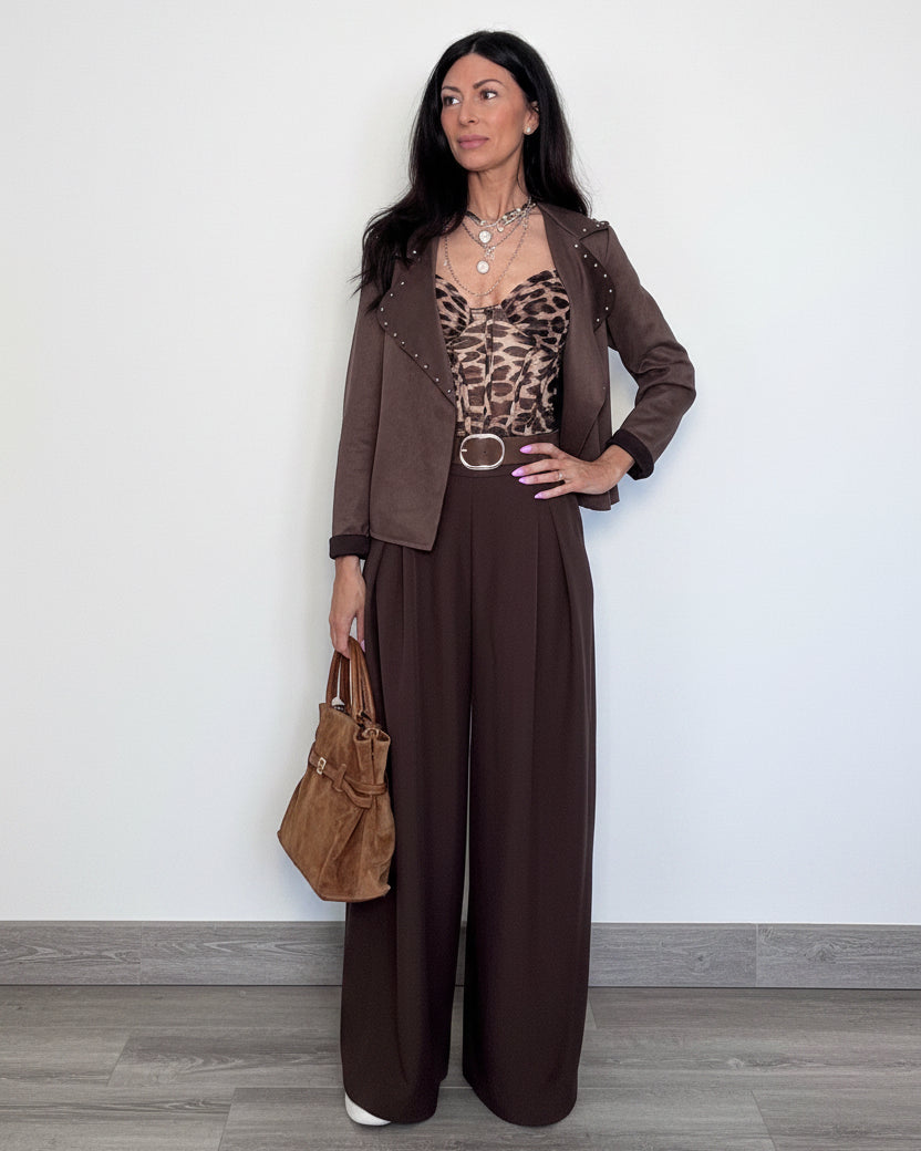 Pantalone April con cintura cioccolato