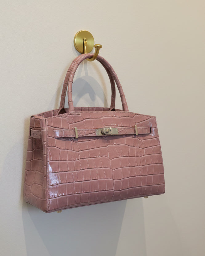 Borsa Angel vera pelle Made in Italy rosa