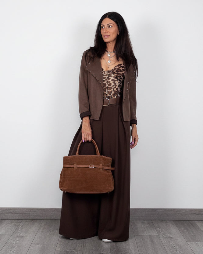 Pantalone April con cintura cioccolato