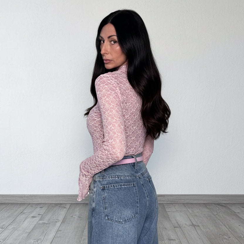 Maglia in pizzo Campanella rosa