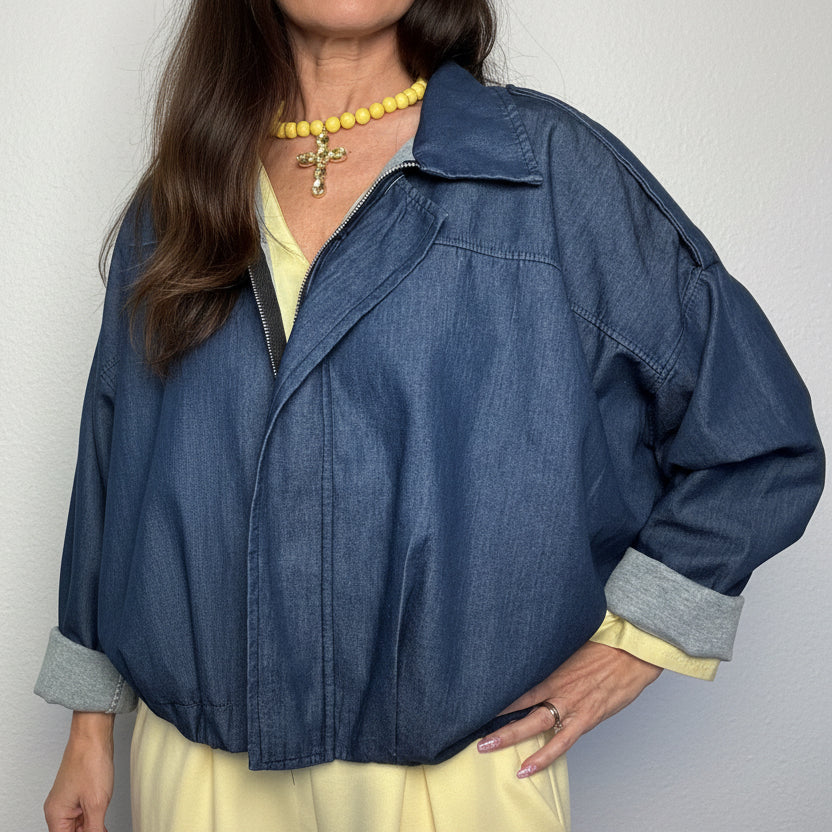 Bomber Denim blu