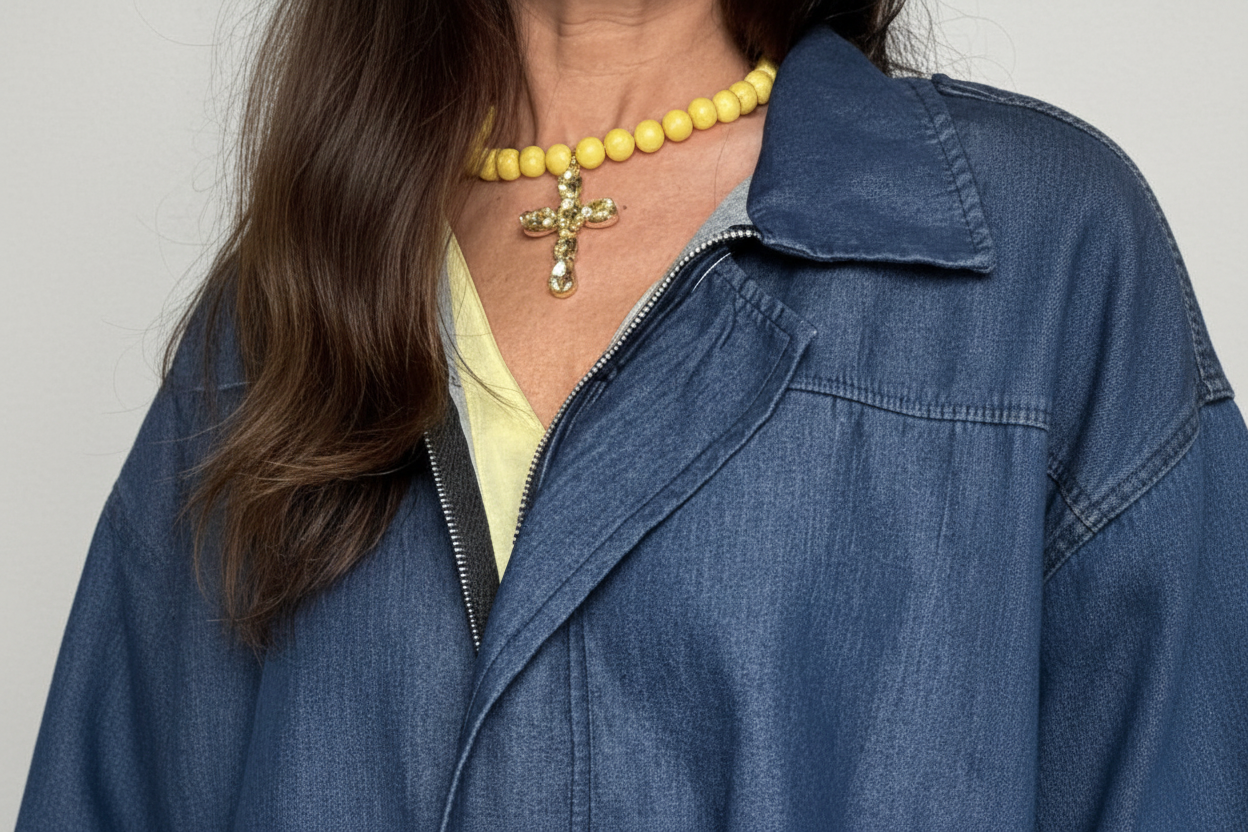 Collana cross and pearls 4 colori