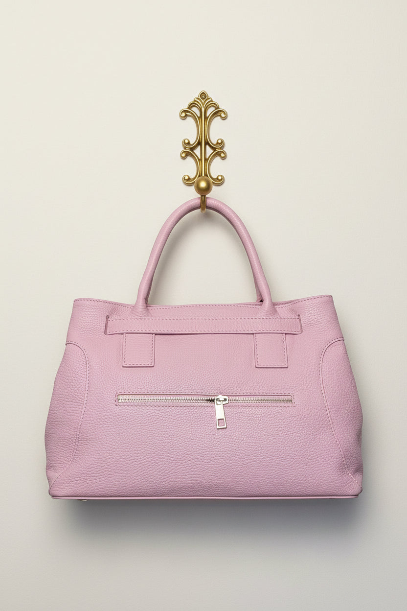 Borsa Dafne in vera pelle Made in Italy rosa