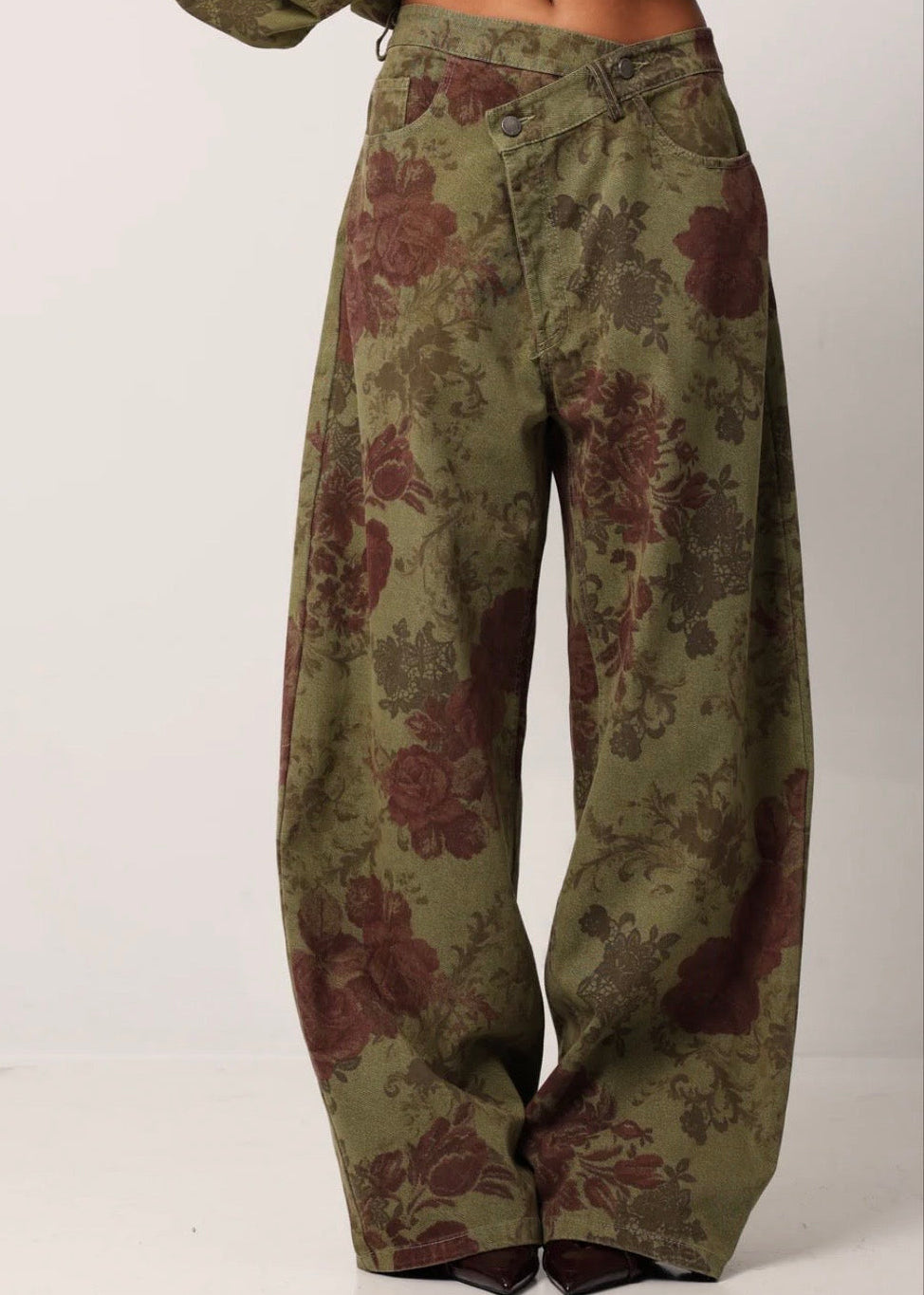 Jeans by Lumina Flowers verde oliva