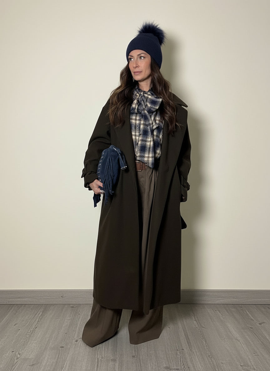 Camicia Check fiocco blu