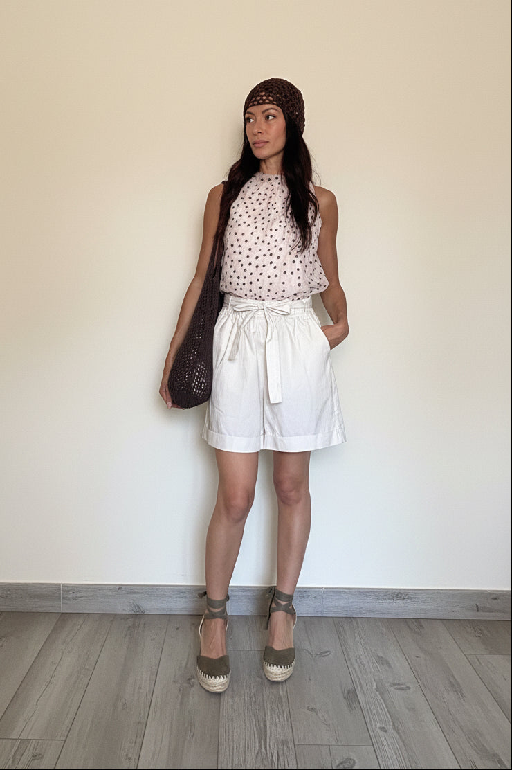 Shorts puro cotone Julia beige