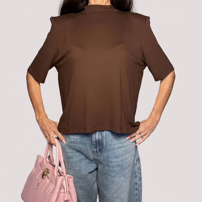 T-shirt maglia Just West cioccolato