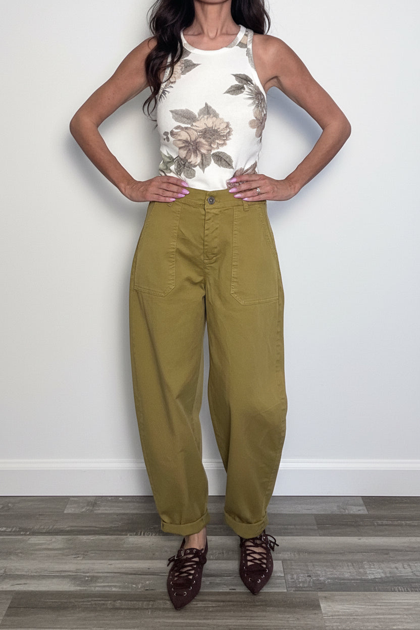 Pantalone 100% cotone Grace olio