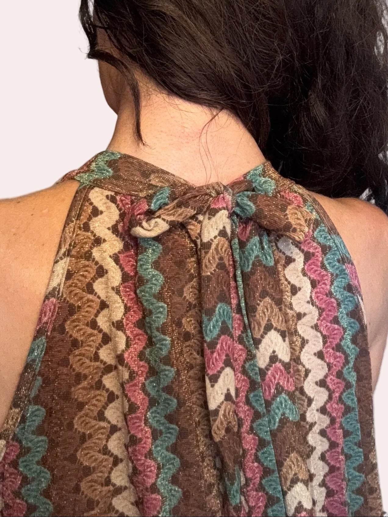 Abito Zigzag Plissé rosa/ottanio