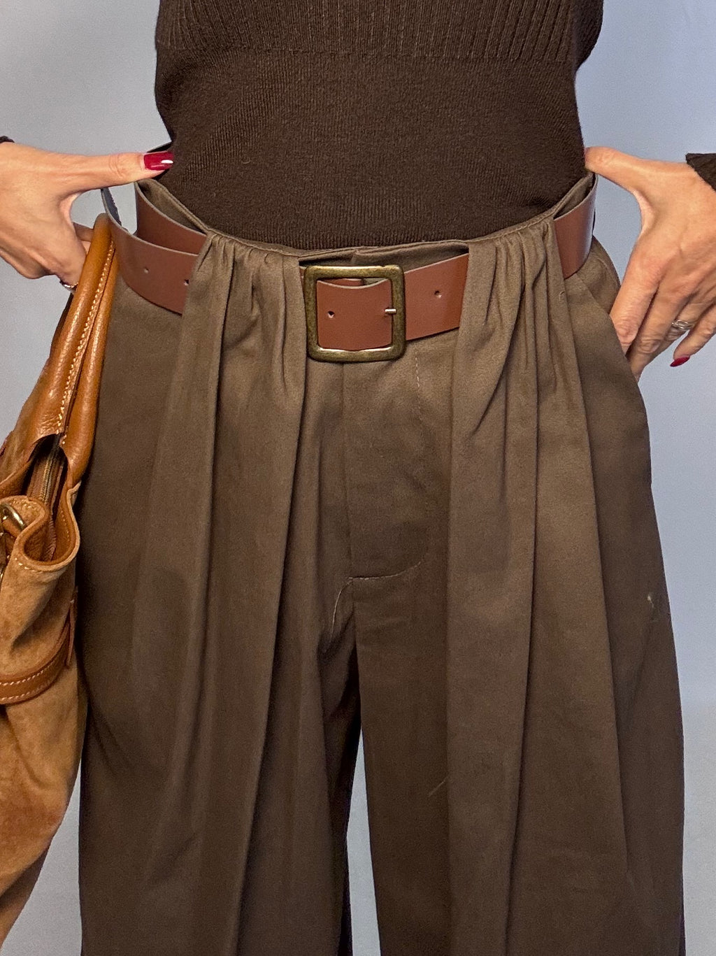 Pantalone West con cintura cioccolato