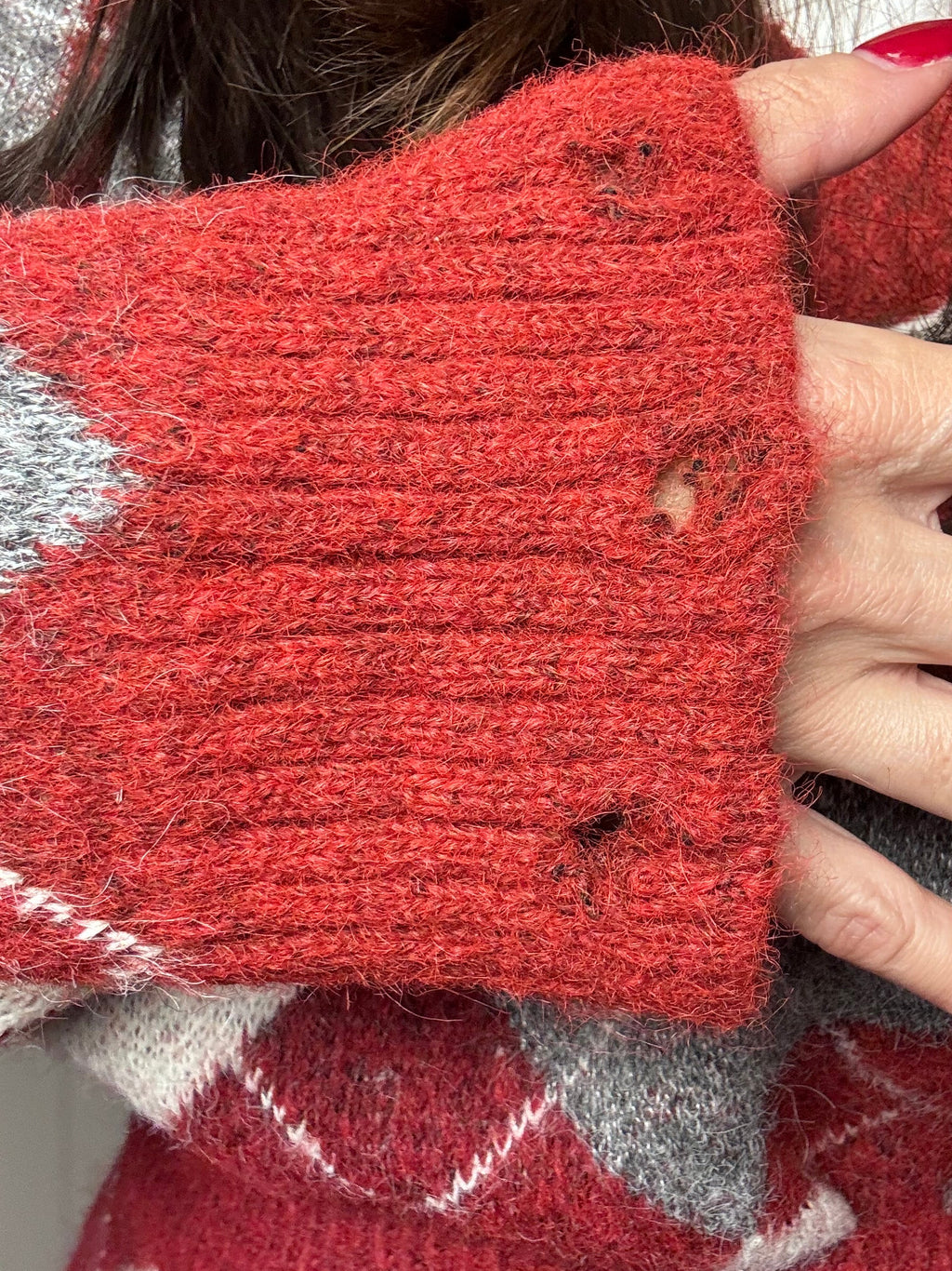 Coordinato Rombi vino/panna/grigio