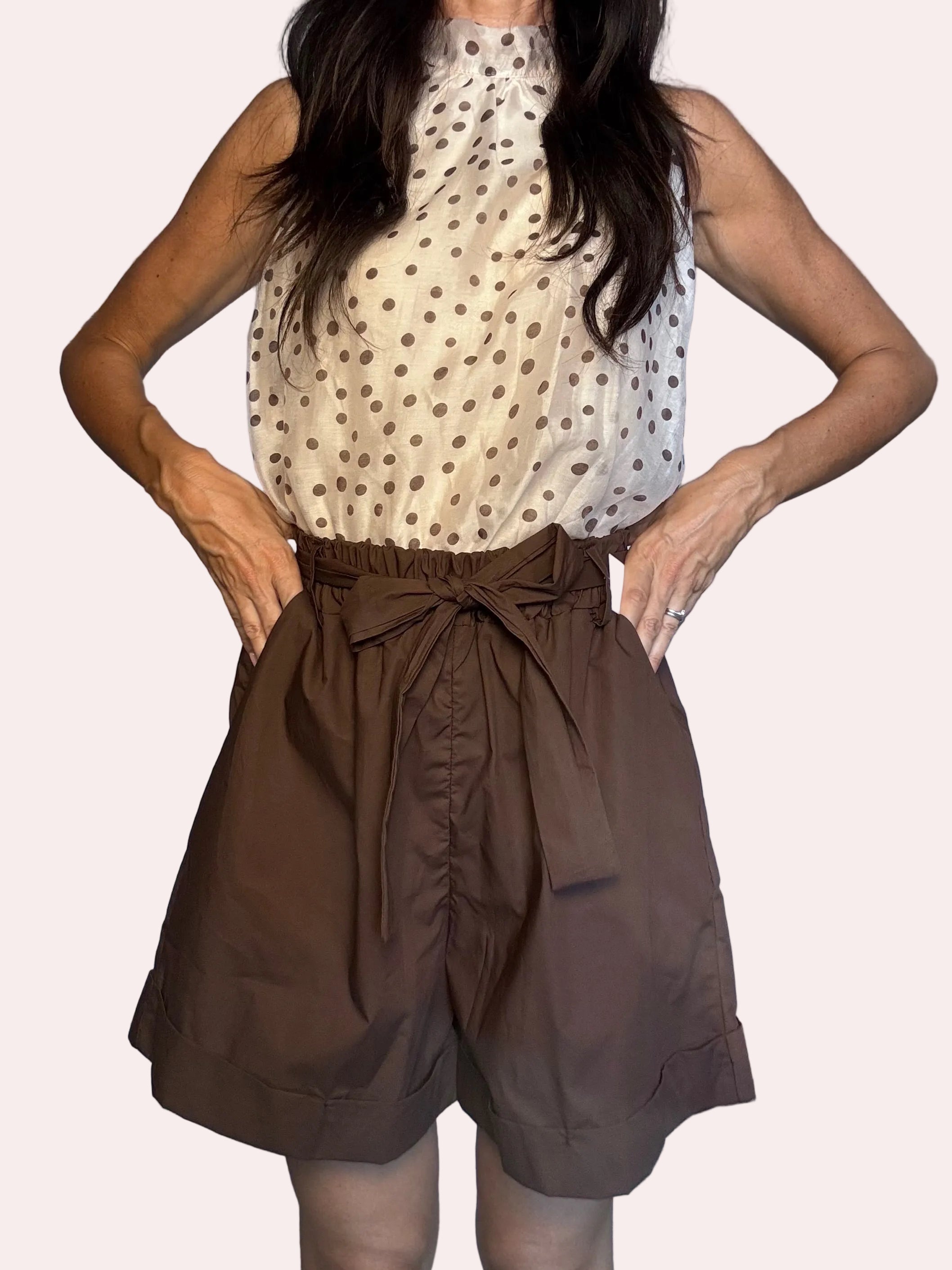 Shorts puro cotone Julia cioccolato