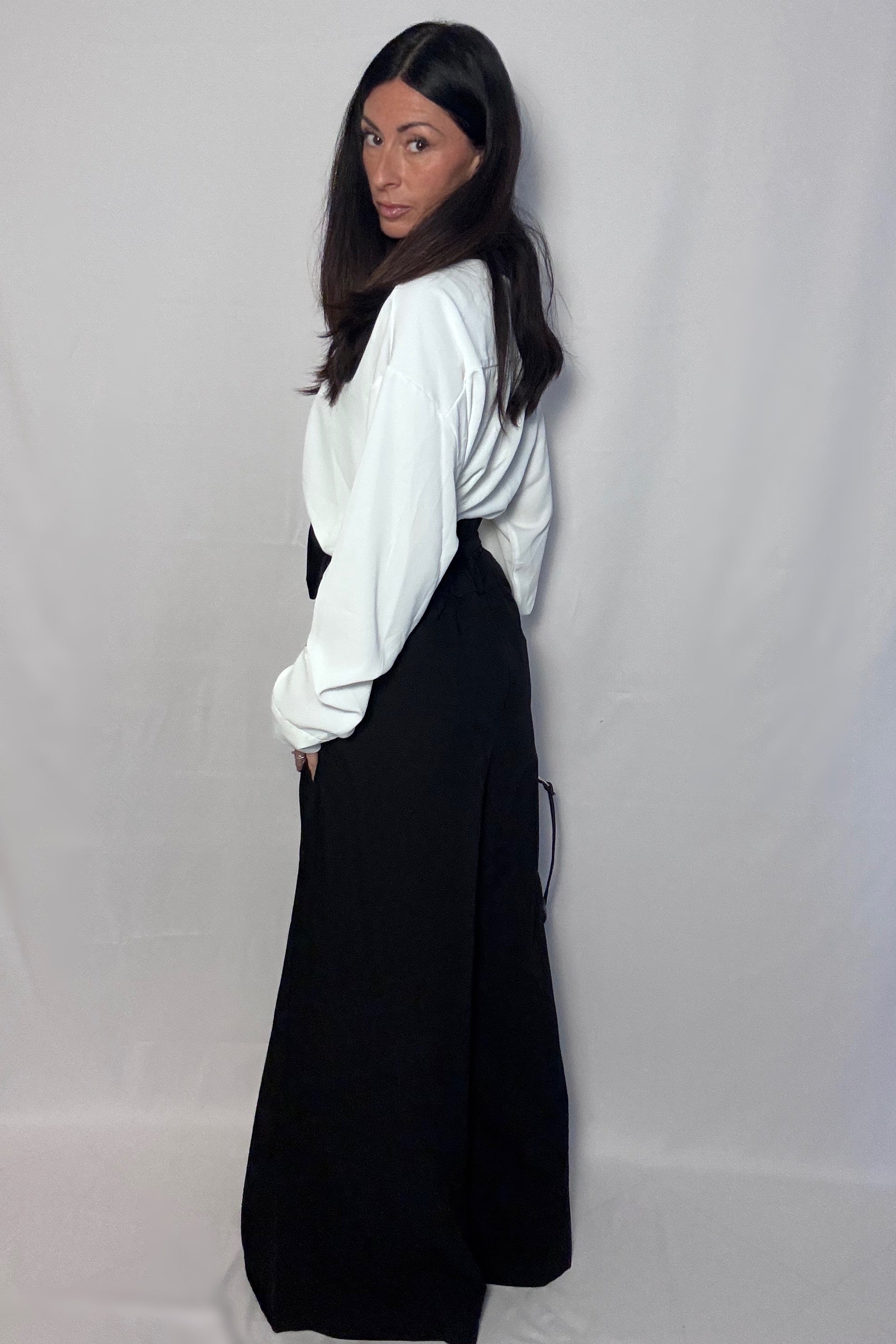 Camicia cravatta bianca