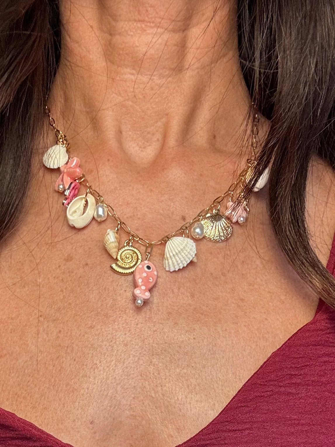 Collana Pesci rosa