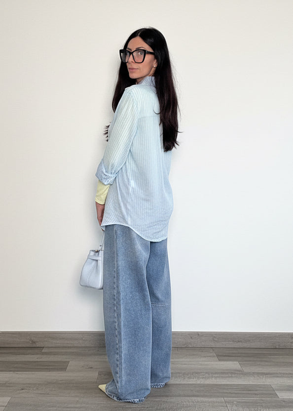 Camicia Gessata azzurra