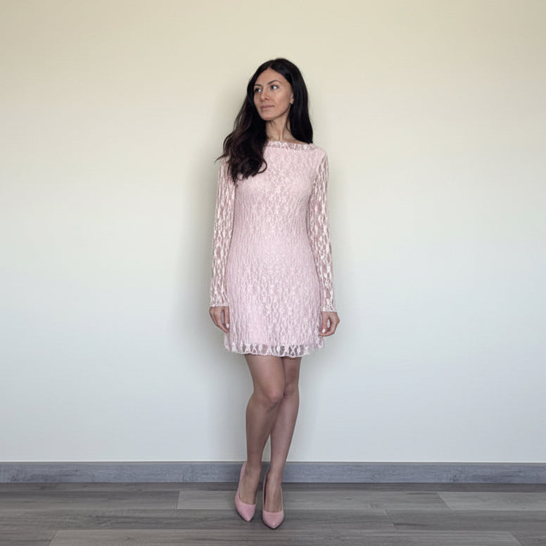 Abito Flower pizzo rosa