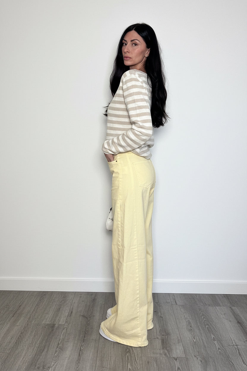 Jeans palazzo Celine giallo