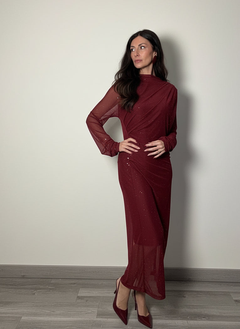 Abito Brillo lungo vino