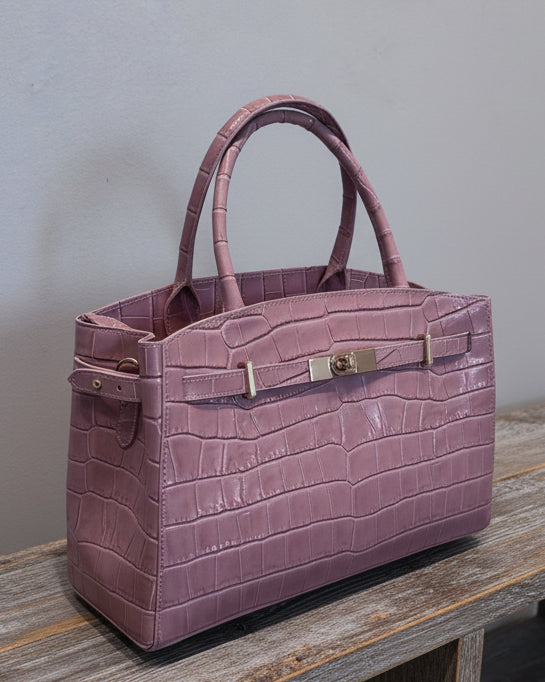 Borsa Angel vera pelle Made in Italy rosa