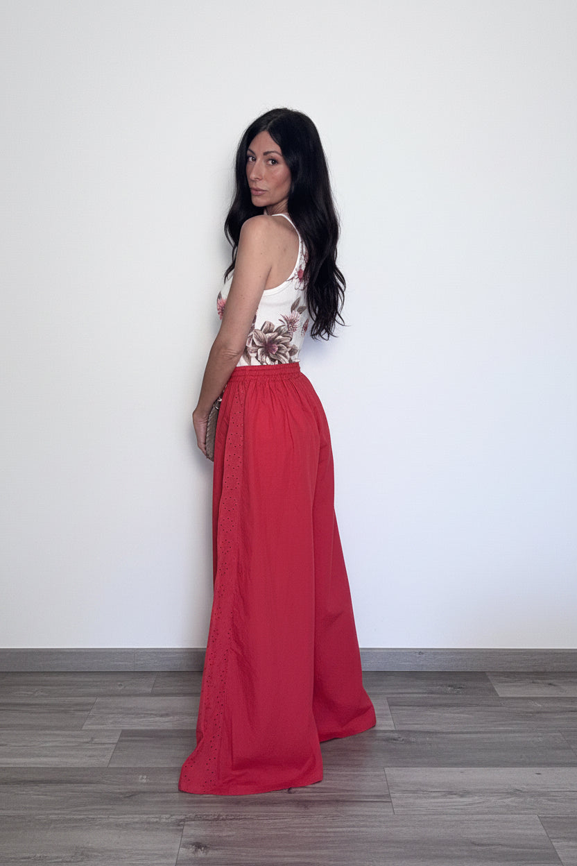 Top cotone Bloom rosso
