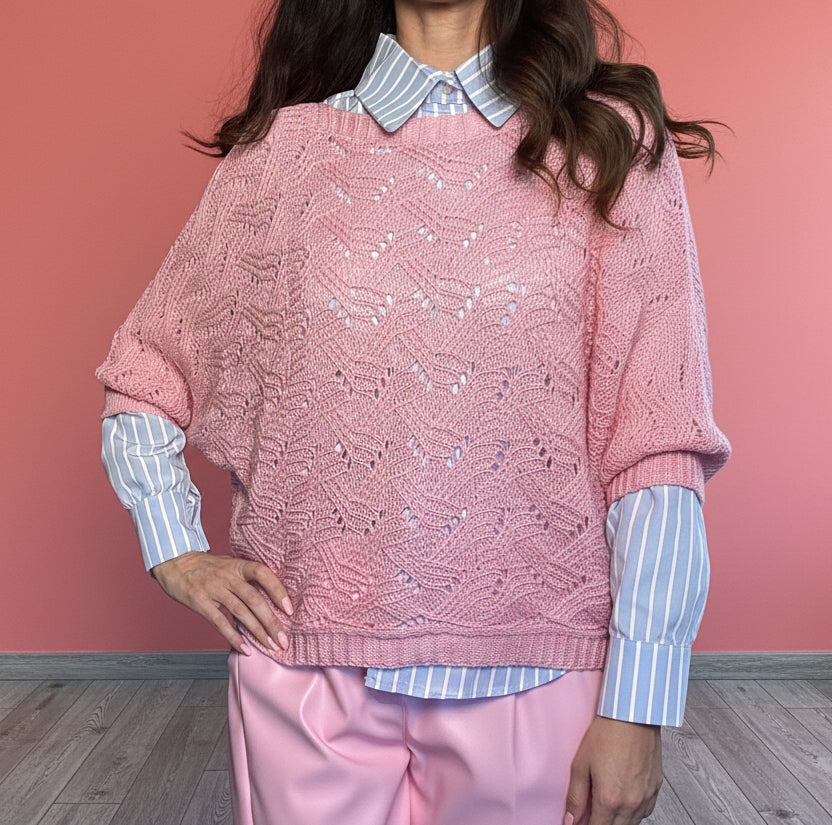 Camicia Righe bianco azzurro rosa