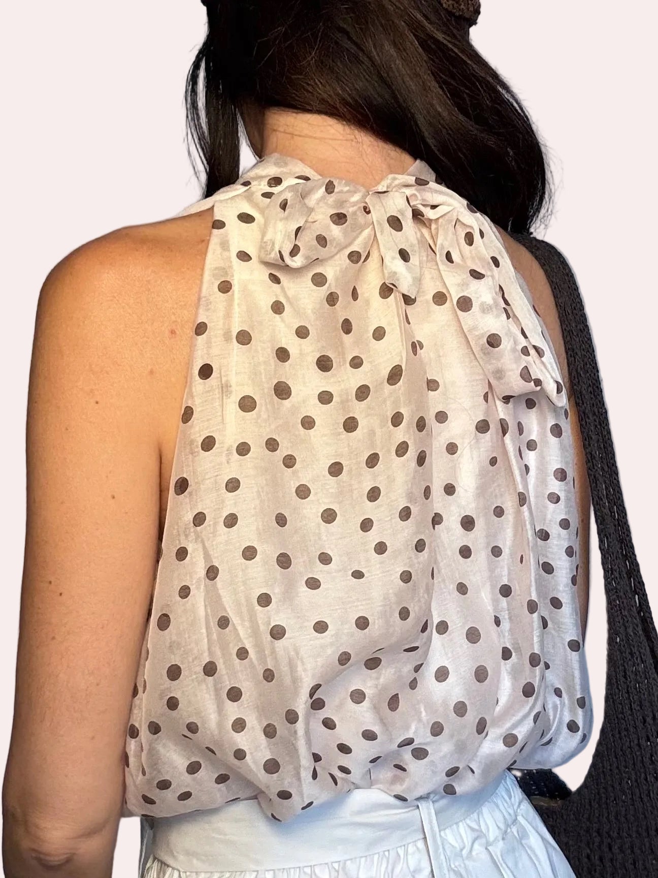 Top Julia a palloncino panna pois cioccolato