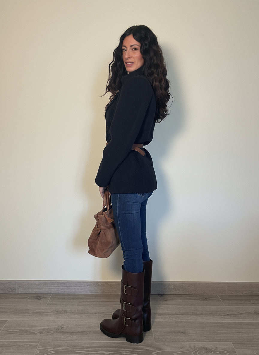 Cappottino a giacca Spille in panno blu