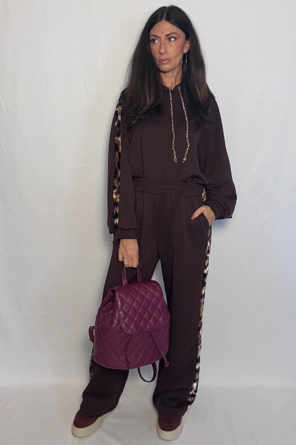 Pantalone tuta sportiva Jane (limited edition) vino