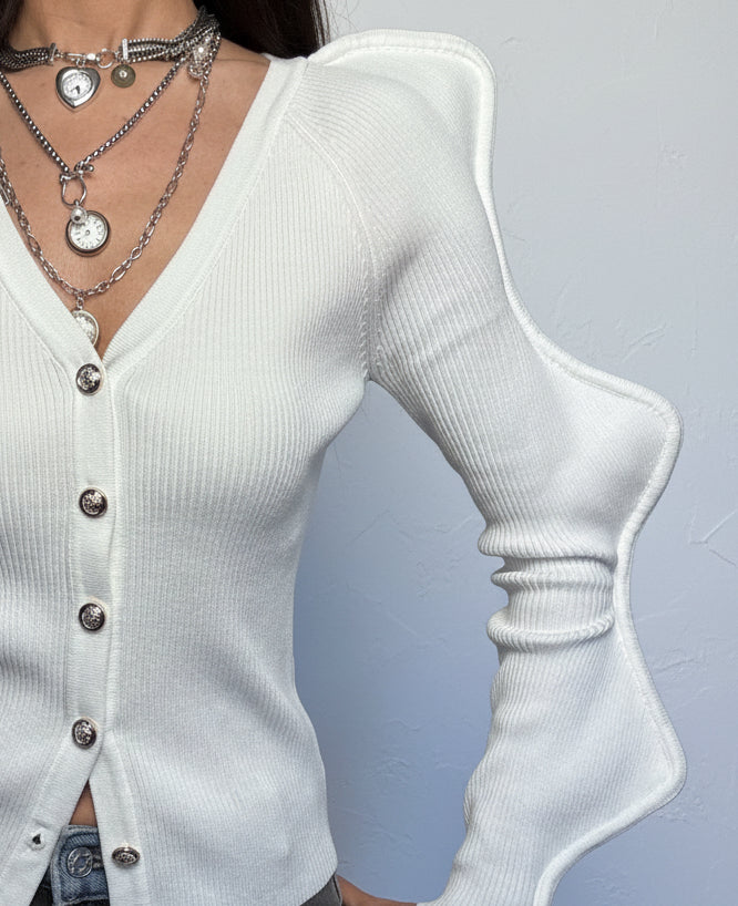 Cardigan Onde bianco