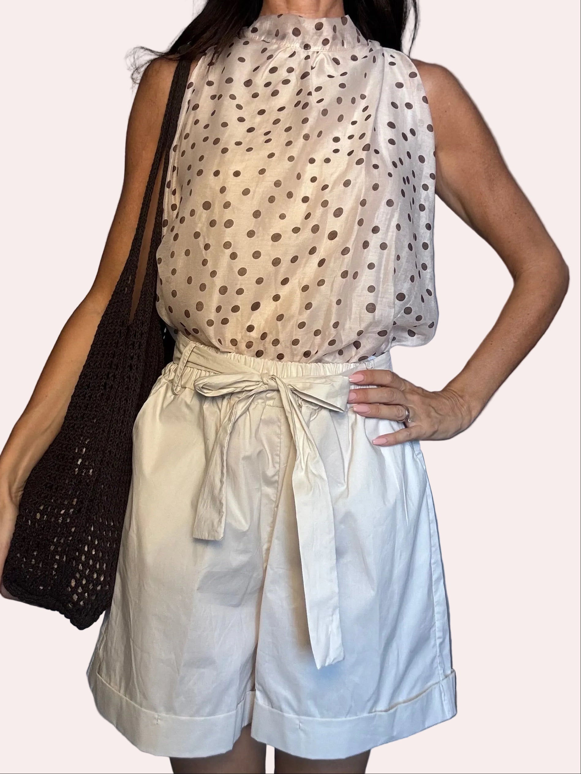 Shorts puro cotone Julia beige