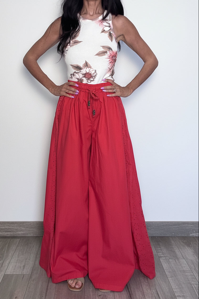 Top cotone Bloom rosso