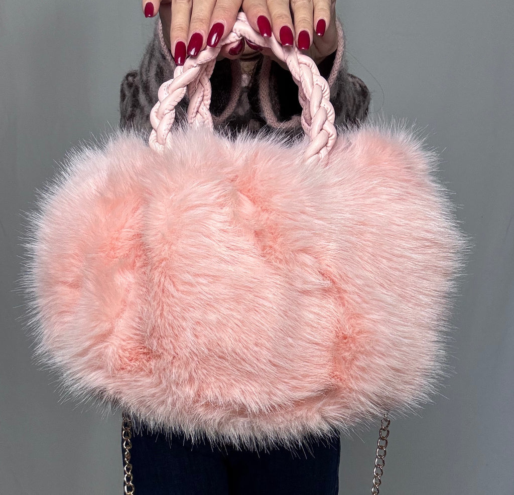 Borsa Fluffy rosa