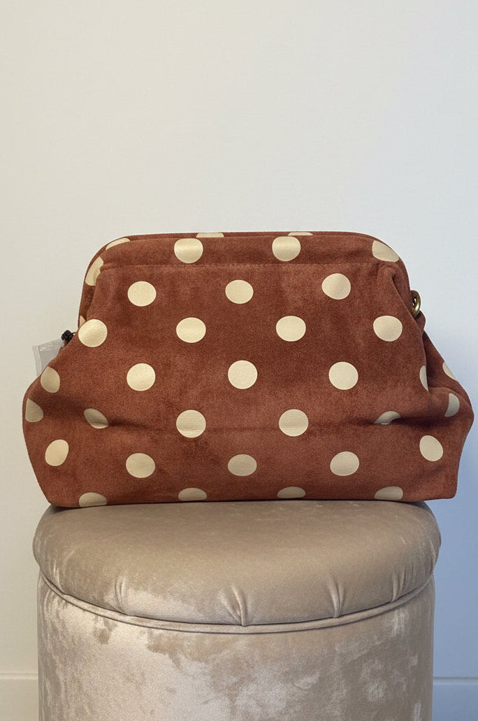 Borsa ecocamoscio Pois mattone