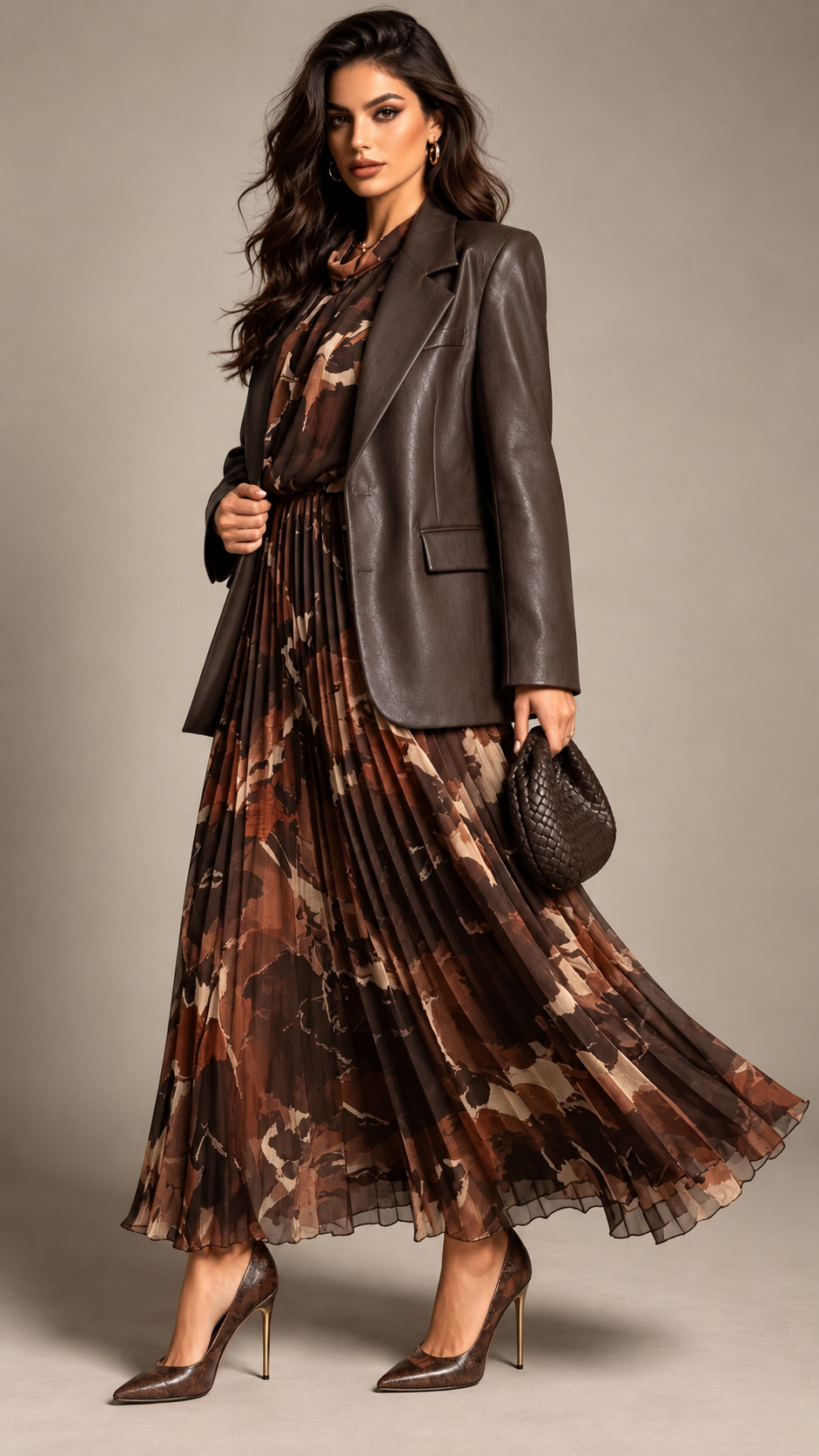 Blazer ecopelle marrone